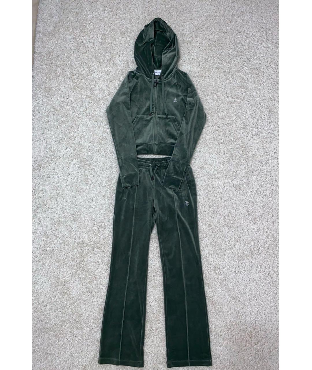 JUICY COUTURE Зеленый велюровый спортивные костюмы, фото 9