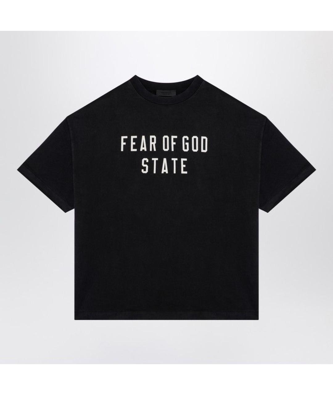 FEAR OF GOD Черная хлопковая футболка, фото 3