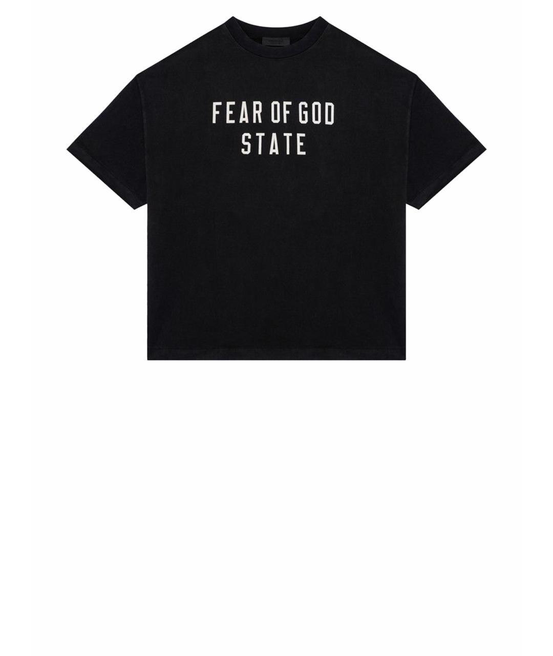 FEAR OF GOD Черная хлопковая футболка, фото 1