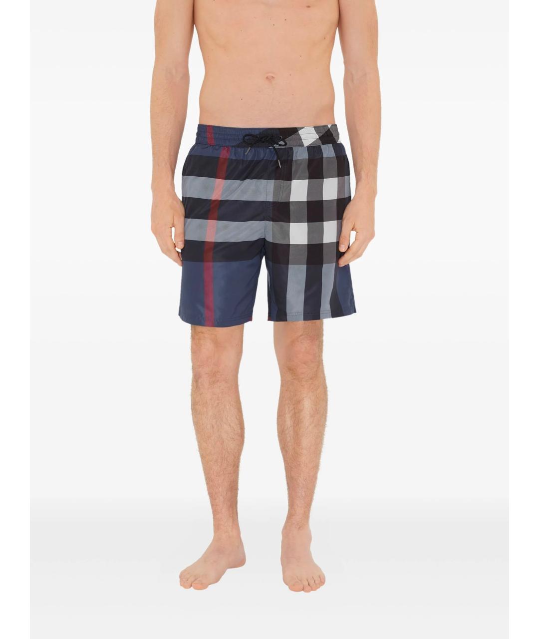 BURBERRY Синие полиэстеровые плавки, фото 3