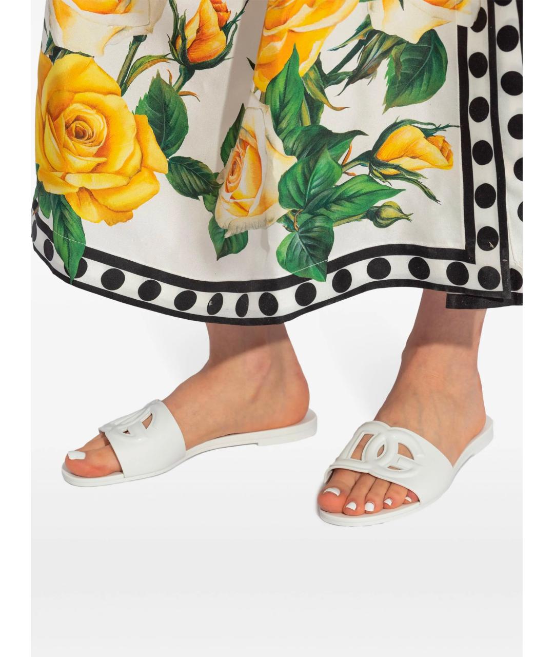 DOLCE&GABBANA Белые шлепанцы, фото 5
