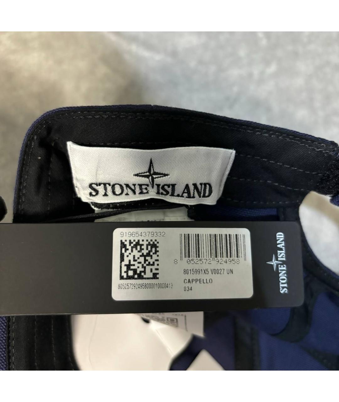 STONE ISLAND Темно-синяя хлопковая кепка/бейсболка, фото 4