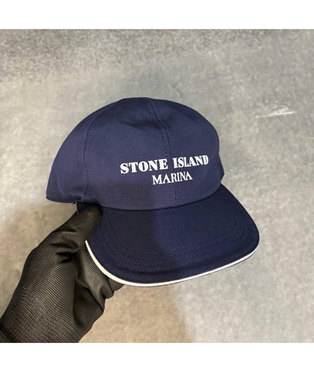 STONE ISLAND Темно-синяя хлопковая кепка/бейсболка, фото 3