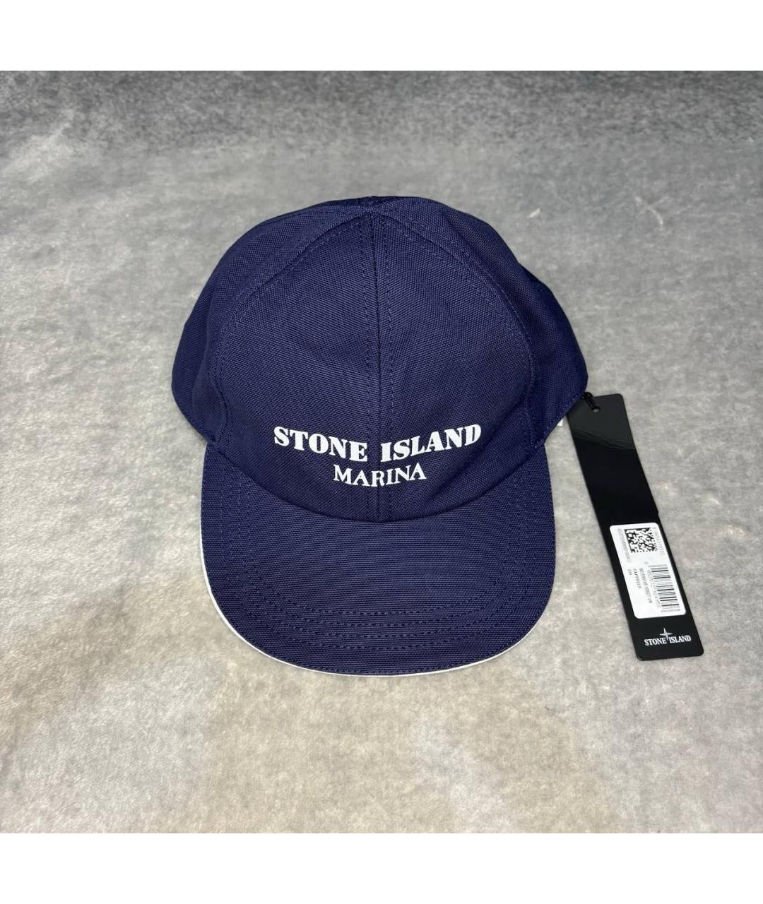 STONE ISLAND Темно-синяя хлопковая кепка/бейсболка, фото 2