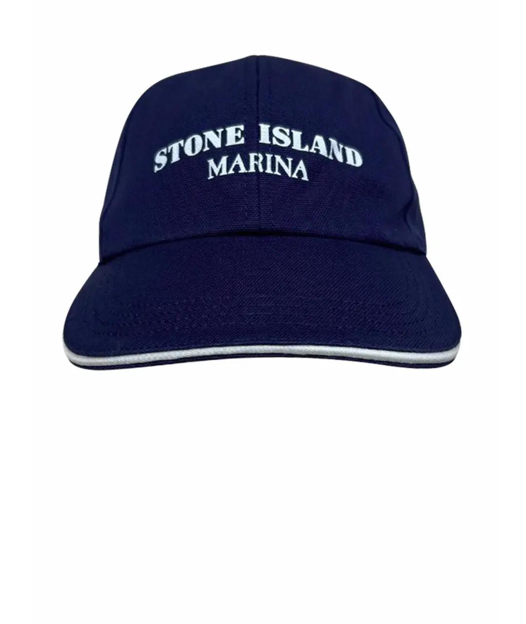 STONE ISLAND Темно-синяя хлопковая кепка/бейсболка, фото 1
