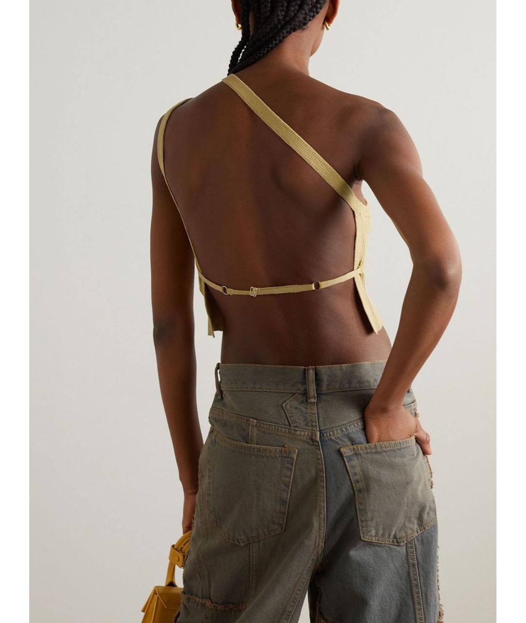 JACQUEMUS Горчичная майка, фото 5