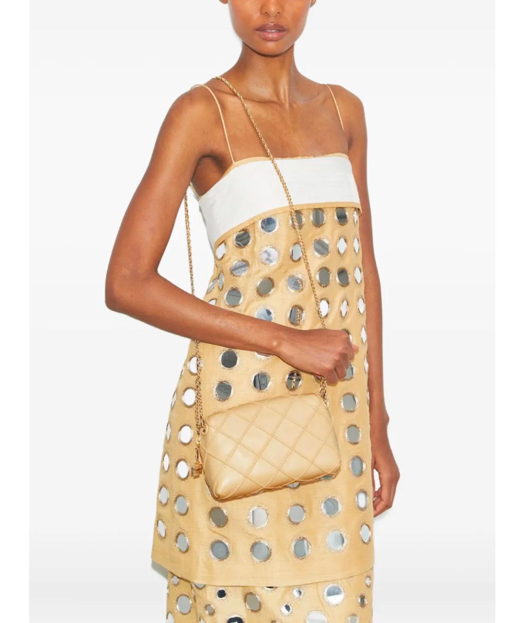 TORY BURCH Бежевая кожаная сумка через плечо, фото 2