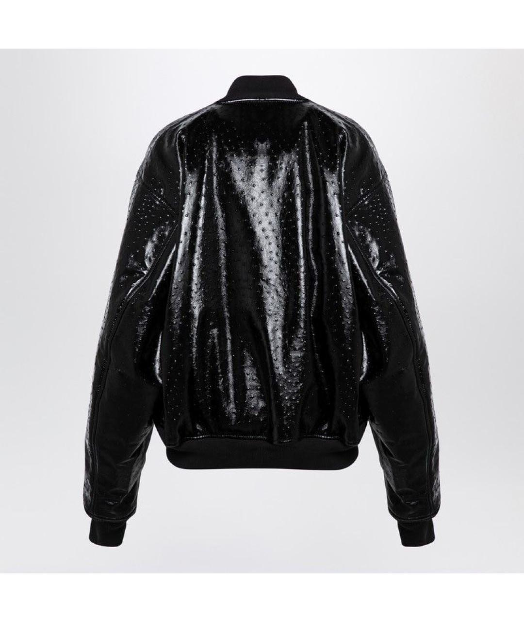 BALENCIAGA Черная кожаная куртка, фото 2