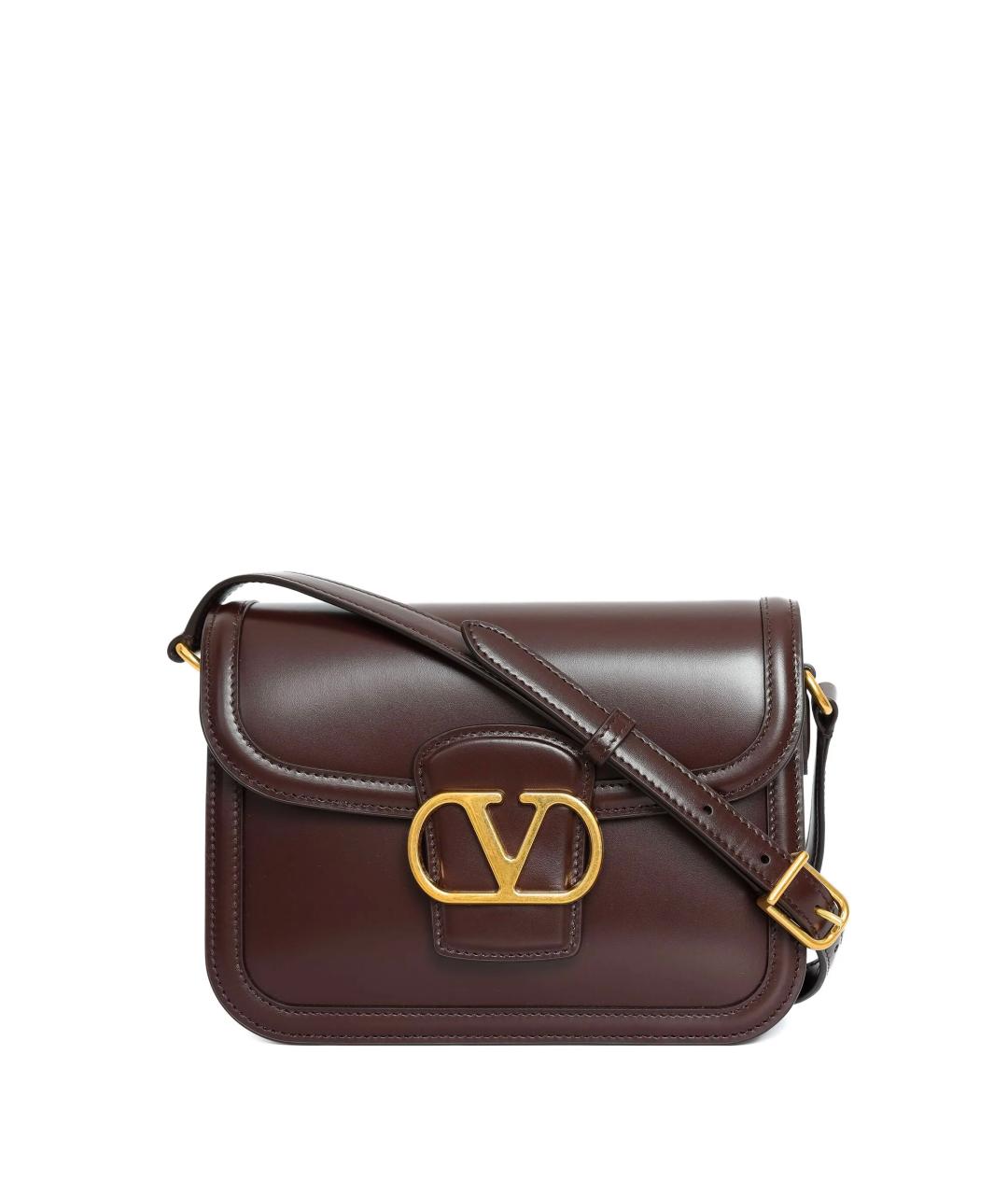 VALENTINO Коричневая кожаная сумка через плечо, фото 1