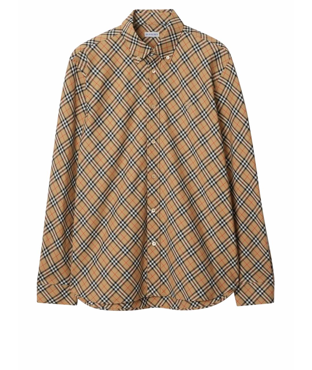 BURBERRY Бежевая хлопковая кэжуал рубашка, фото 1