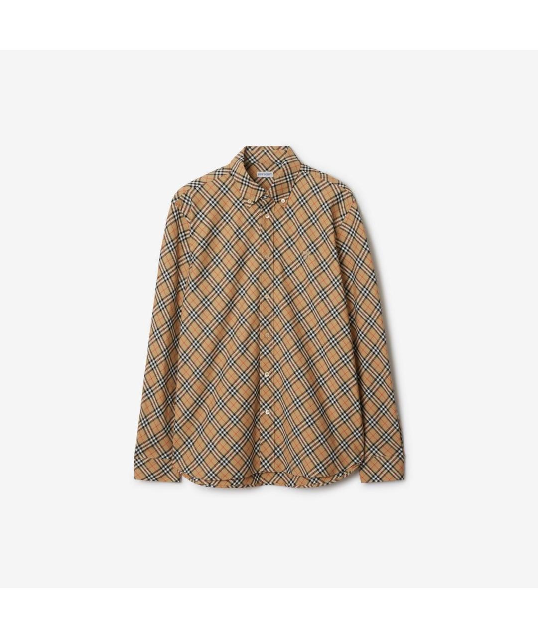 BURBERRY Бежевая хлопковая кэжуал рубашка, фото 6
