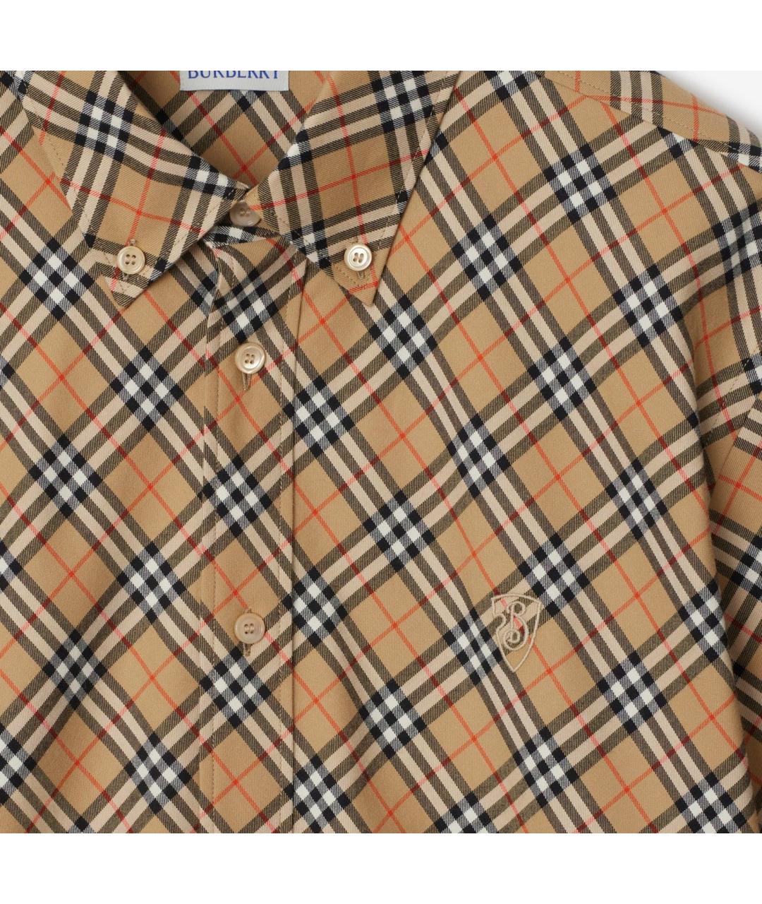 BURBERRY Бежевая хлопковая кэжуал рубашка, фото 5