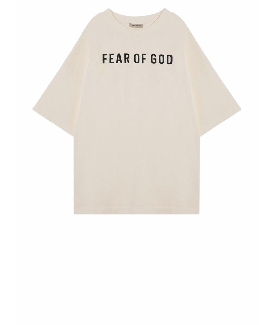 FEAR OF GOD Бежевая хлопковая футболка, фото 1
