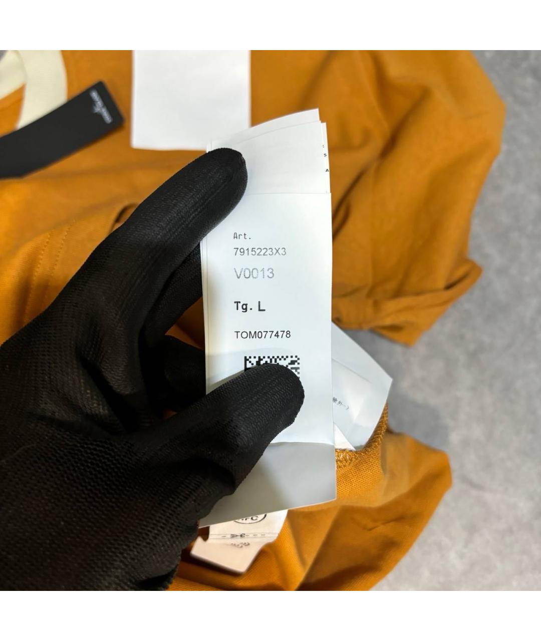 STONE ISLAND Оранжевая хлопковая футболка, фото 7