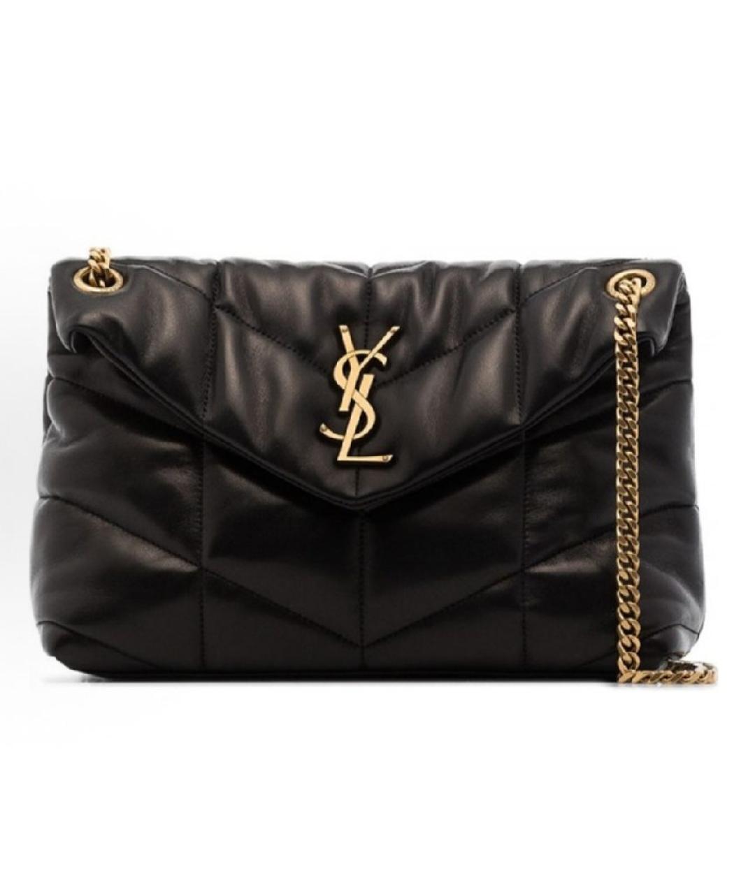SAINT LAURENT Черная кожаная сумка с короткими ручками, фото 1