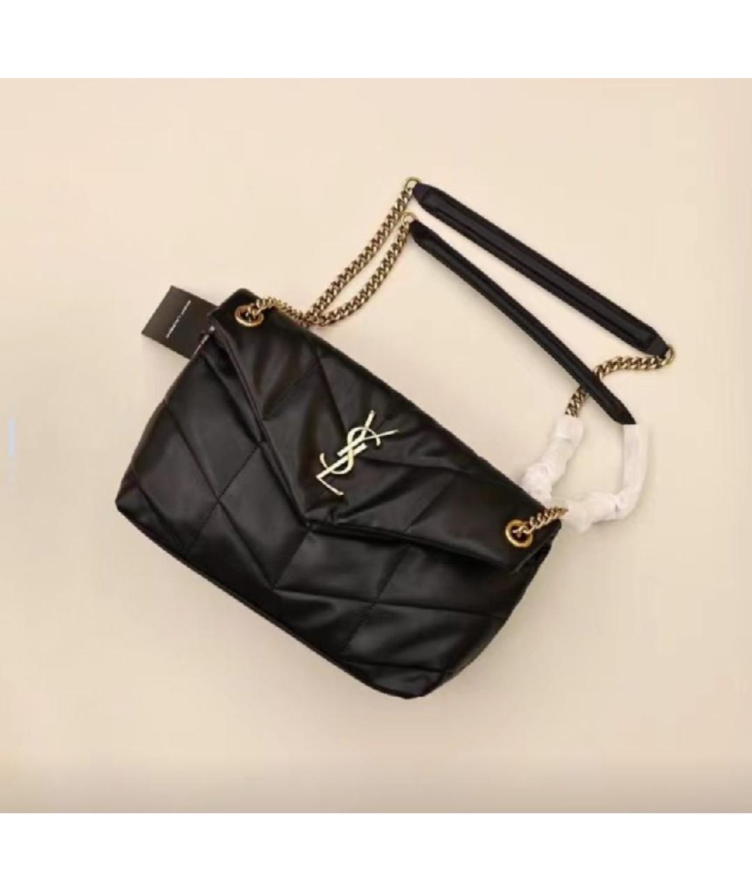 SAINT LAURENT Черная кожаная сумка с короткими ручками, фото 8