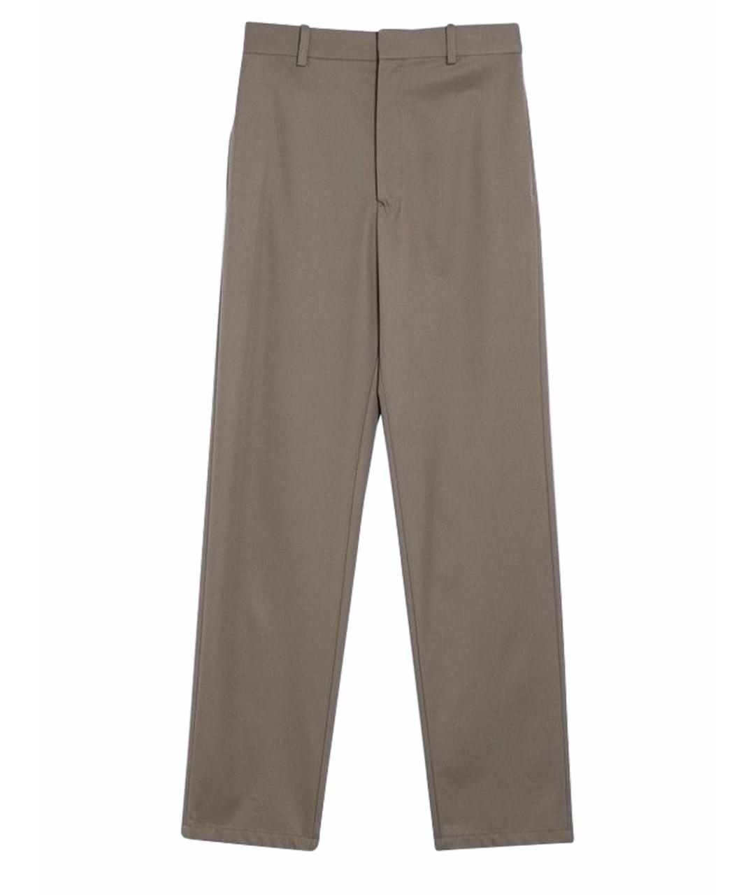 LOEWE Хаки хлопковые прямые брюки, фото 1