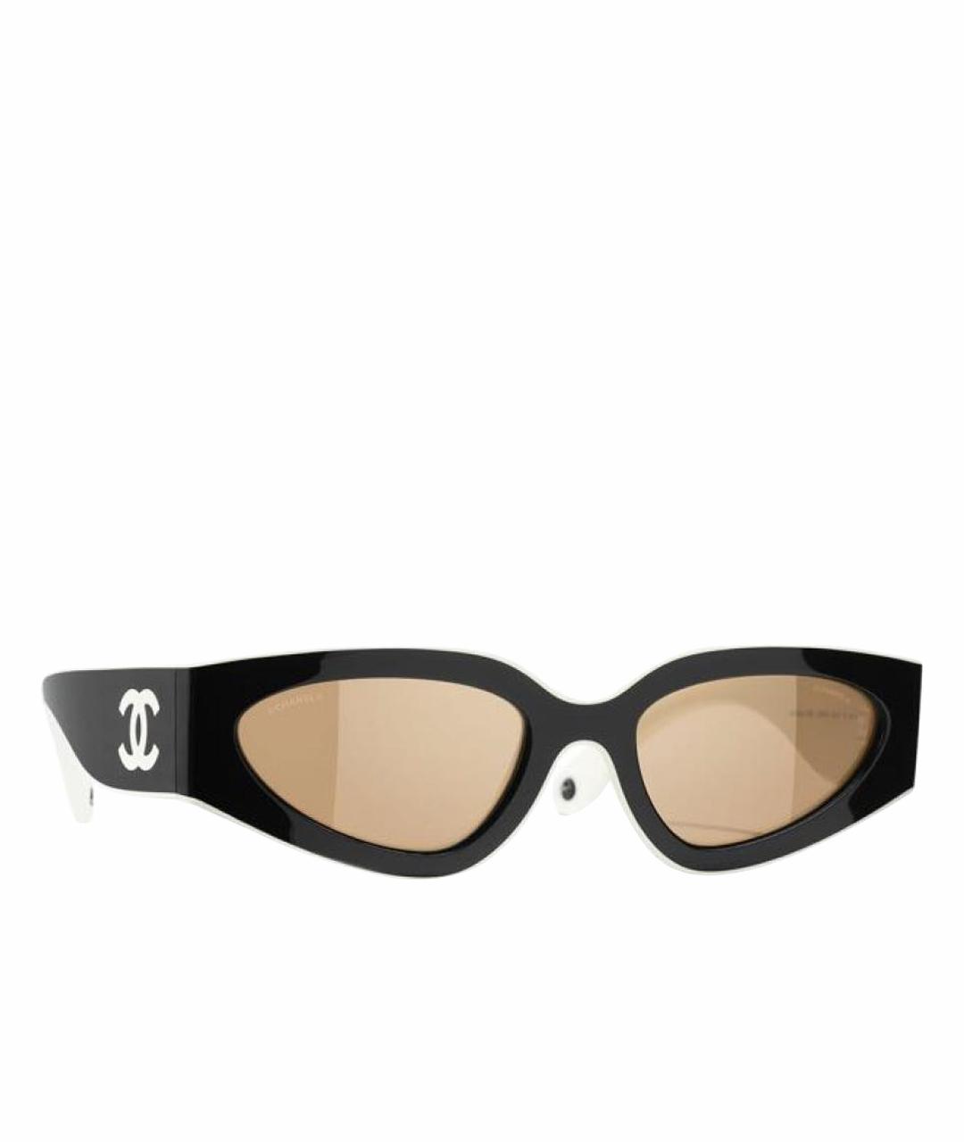 CHANEL Черные пластиковые солнцезащитные очки, фото 1