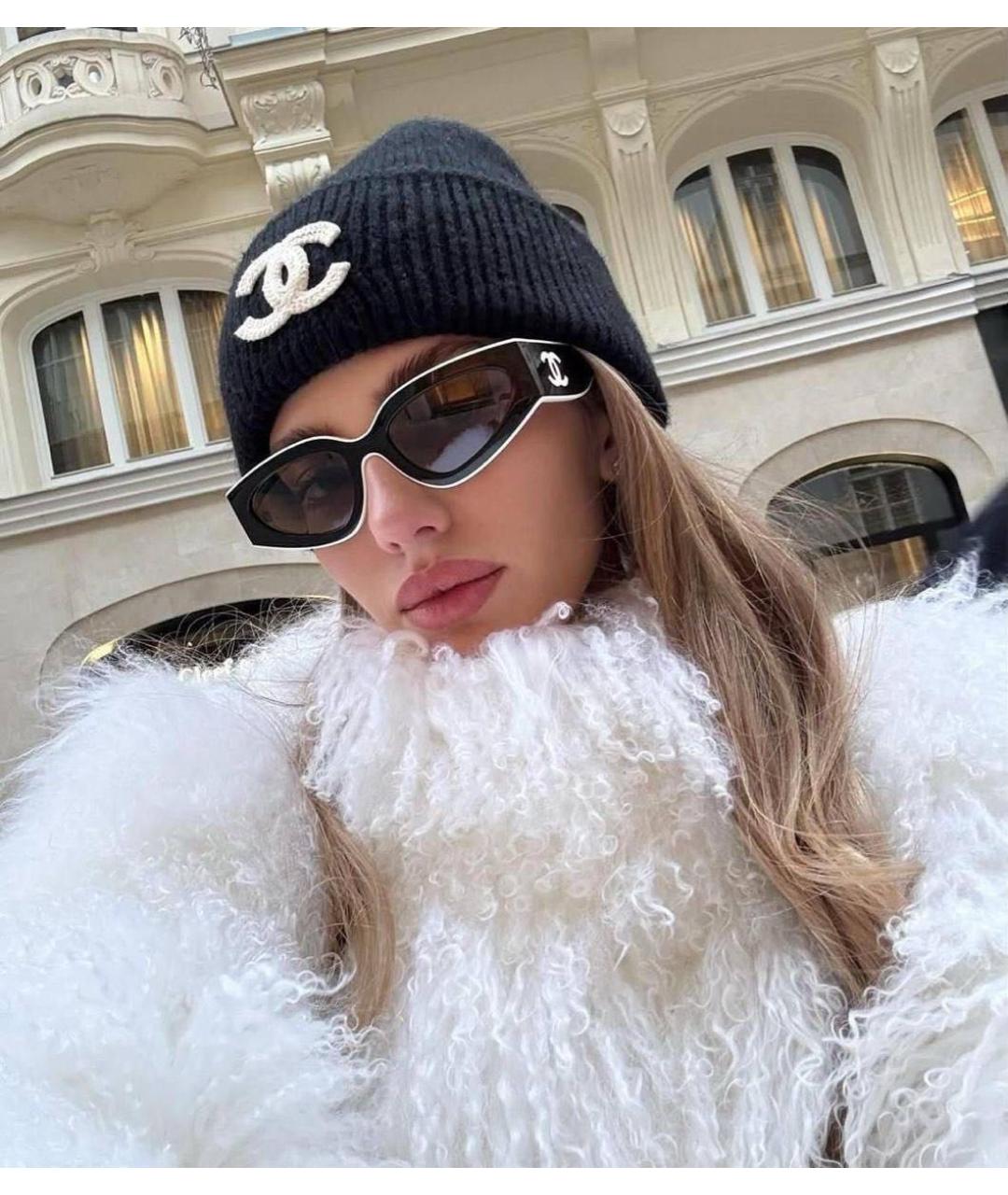 CHANEL Черные пластиковые солнцезащитные очки, фото 5
