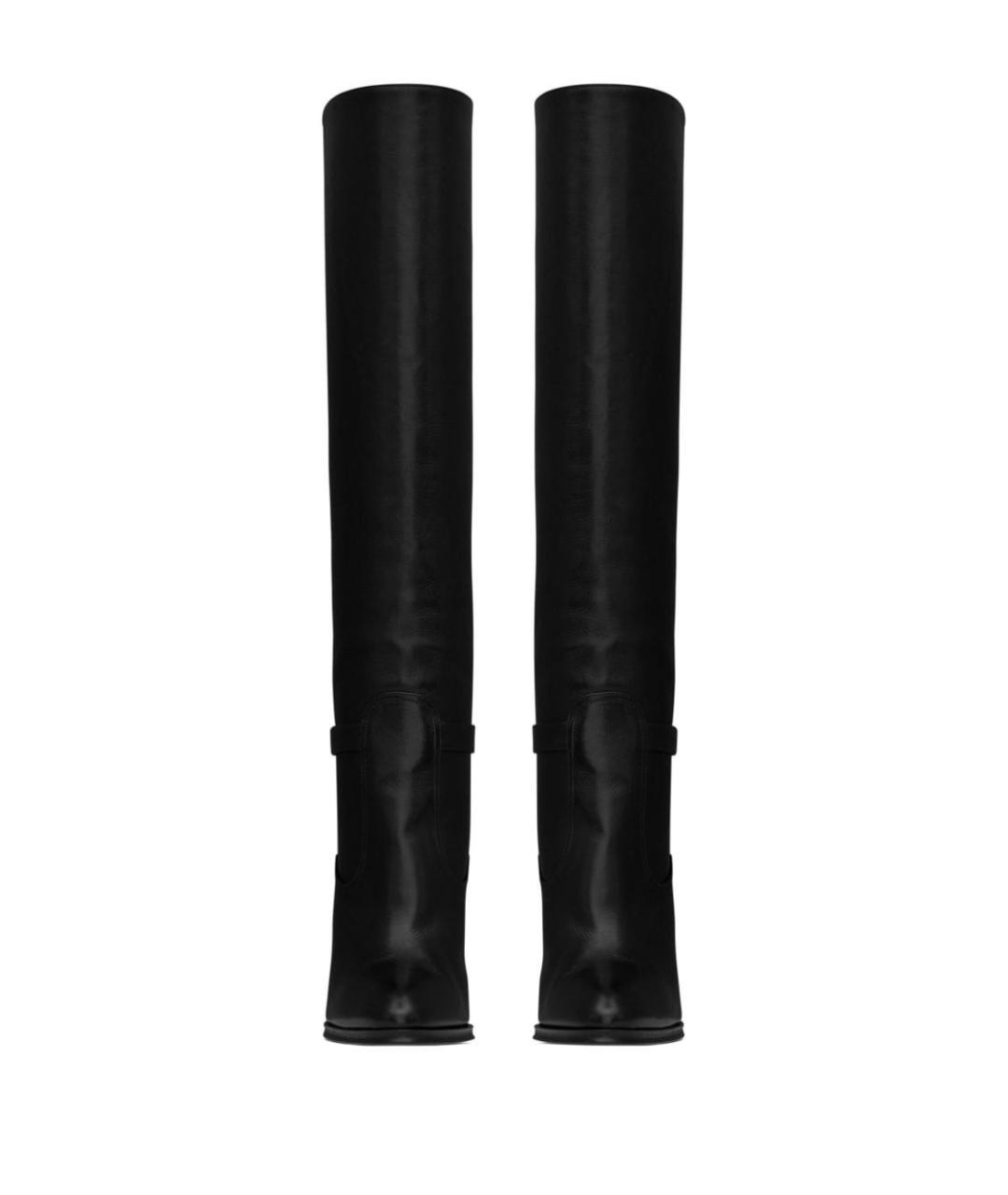 SAINT LAURENT Черные кожаные сапоги, фото 4