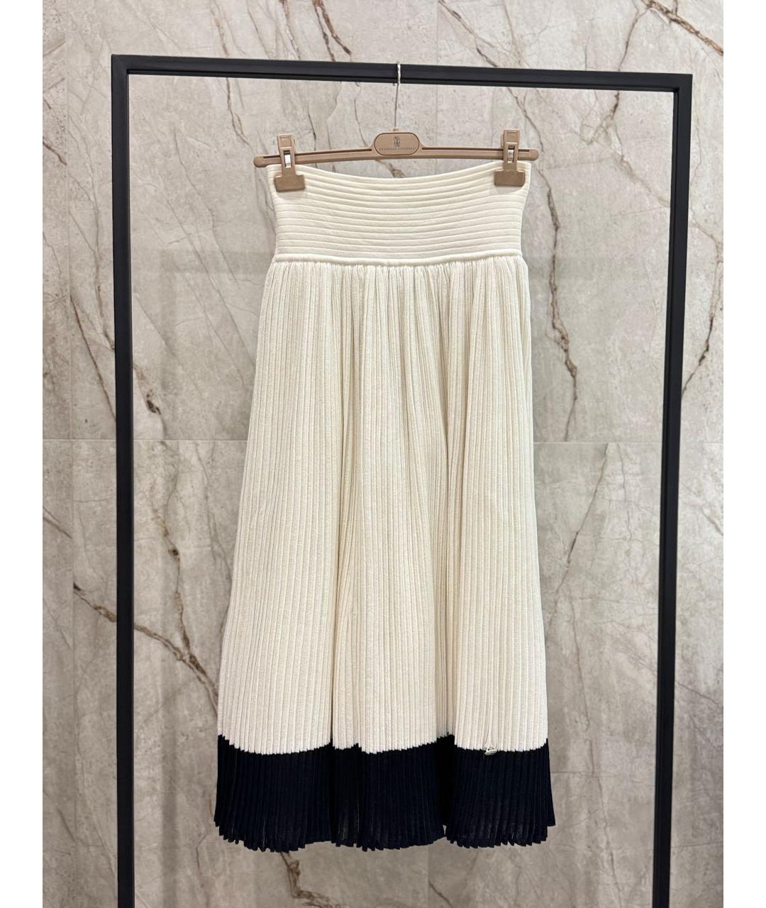 CHANEL Белая хлопковая юбка макси, фото 5