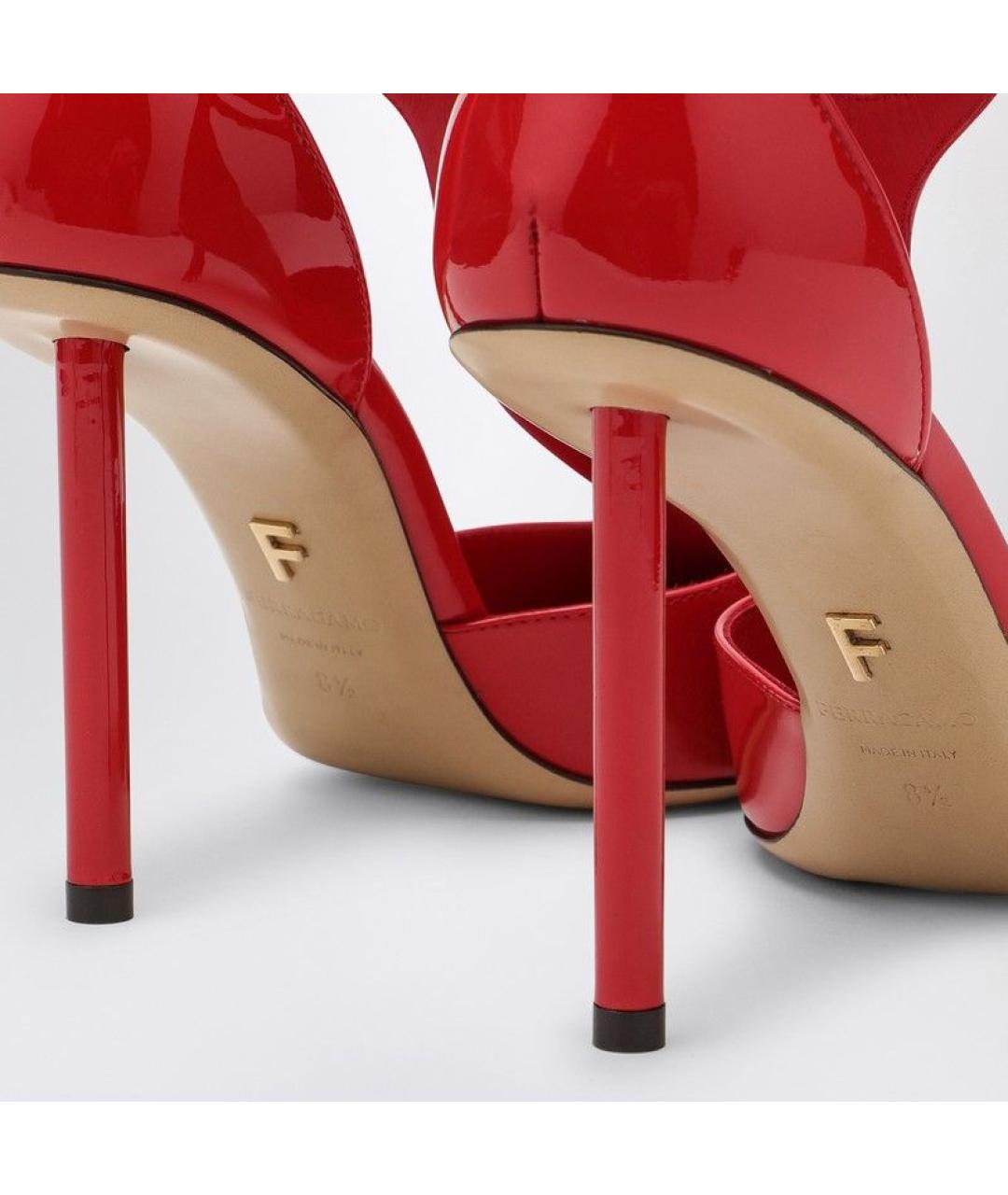 FERRAGAMO Красные кожаные туфли, фото 5