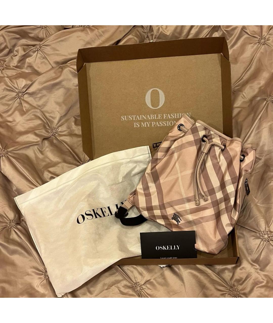 BURBERRY Розовый синтетический рюкзак, фото 3