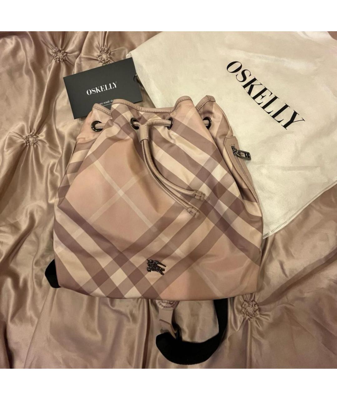 BURBERRY Розовый синтетический рюкзак, фото 9