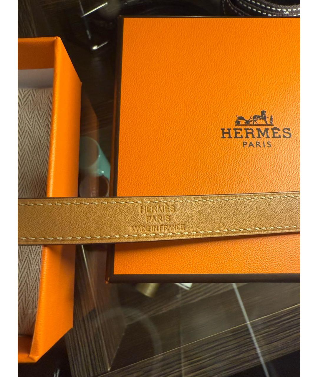 HERMES Серый кожаный браслет, фото 8