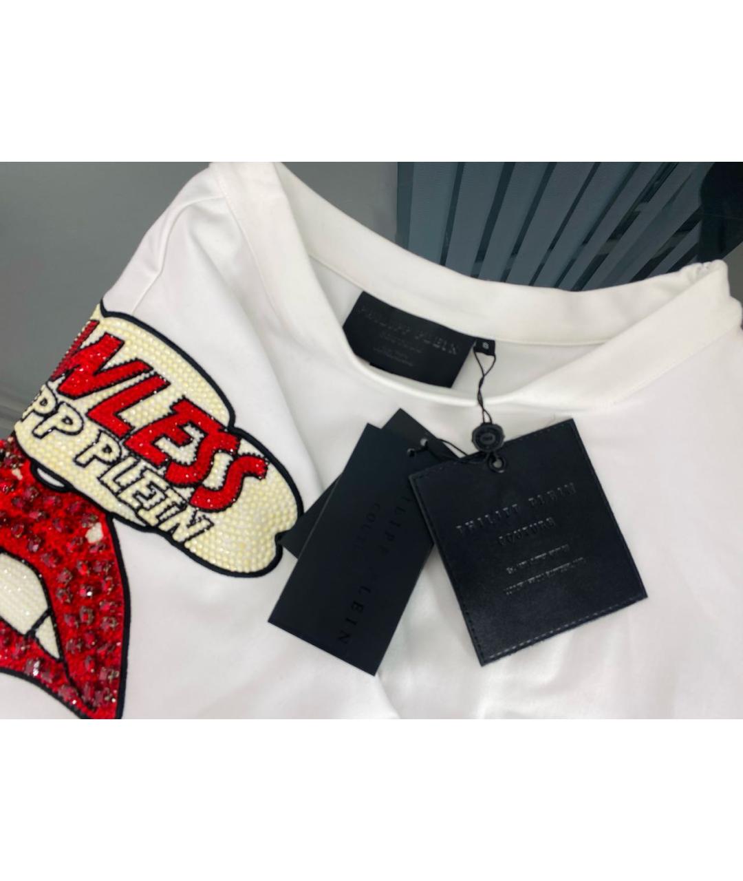 PHILIPP PLEIN Белая вискозная юбка мини, фото 3