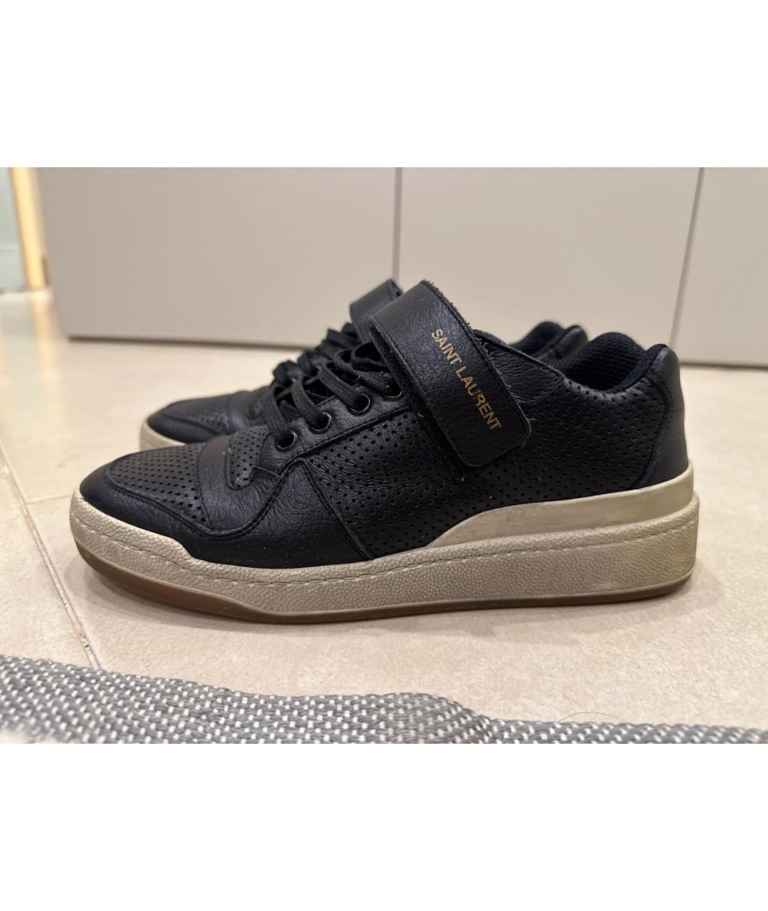 SAINT LAURENT Черные кожаные кеды, фото 5