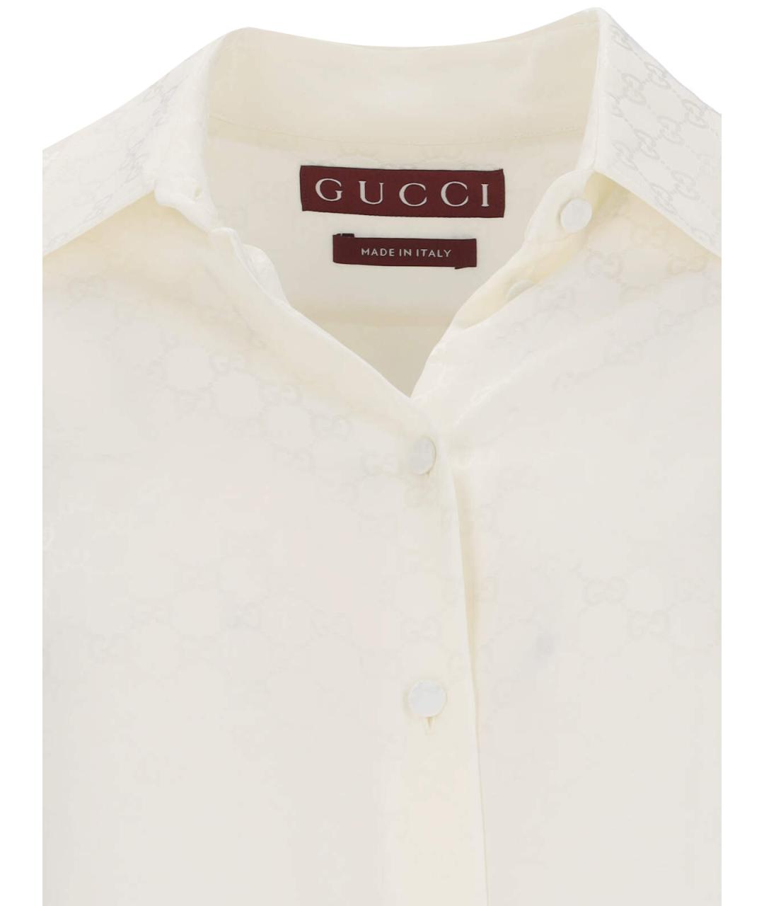 GUCCI Белая шелковая рубашка, фото 4