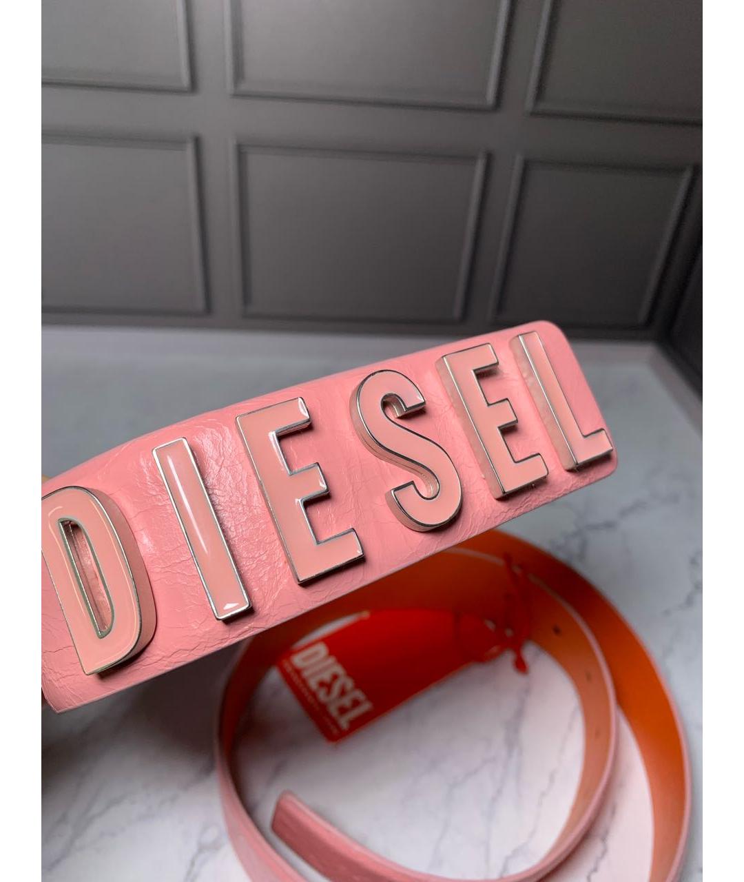 DIESEL Розовый кожаный ремень, фото 4