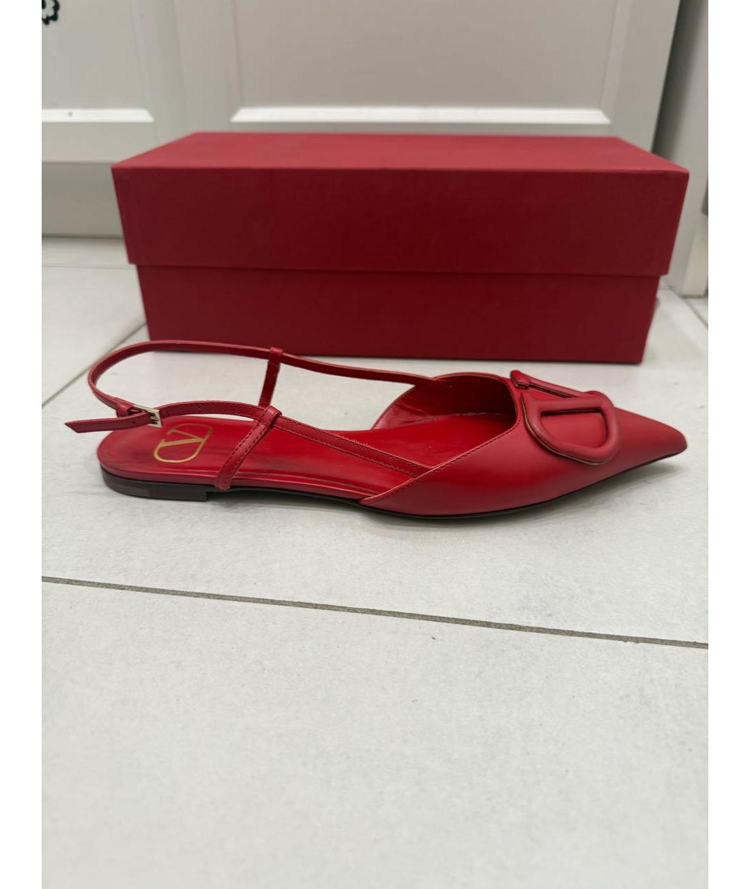 VALENTINO Красные кожаные мюли, фото 8