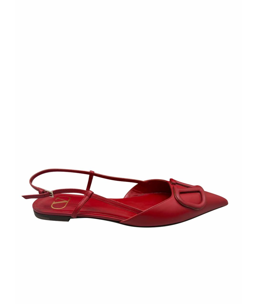 VALENTINO Красные кожаные мюли, фото 1