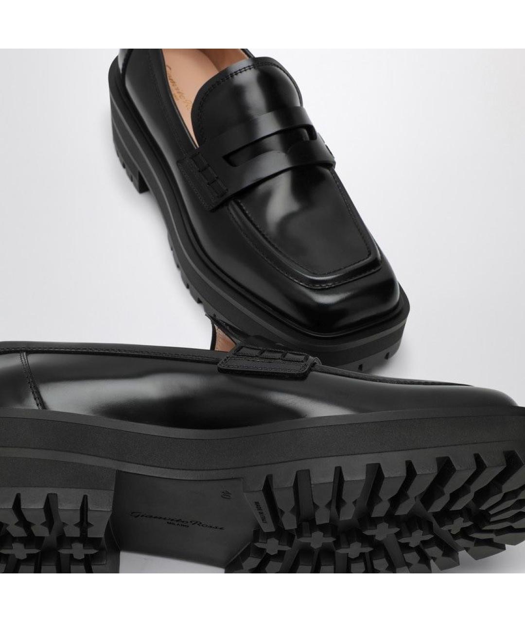 GIANVITO ROSSI Черные кожаные лоферы, фото 5