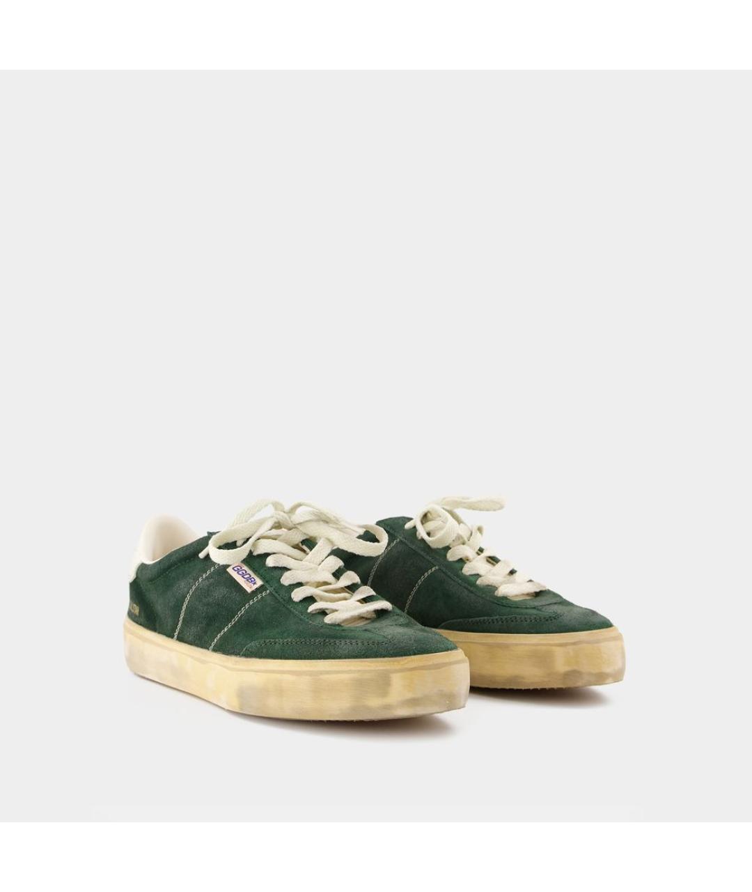 GOLDEN GOOSE DELUXE BRAND Зеленые замшевые низкие кроссовки / кеды, фото 2