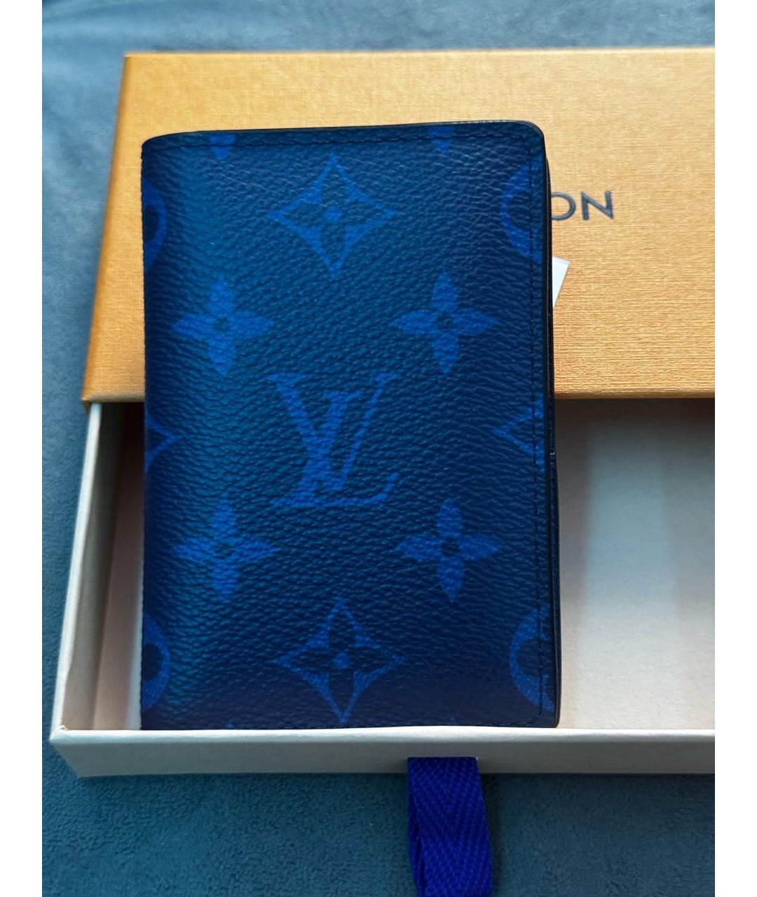 LOUIS VUITTON Темно-синий кожаный кардхолдер, фото 7