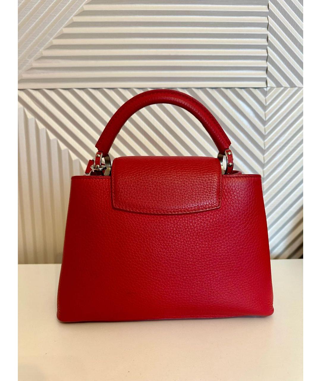 LOUIS VUITTON Красная кожаная сумка с короткими ручками, фото 2
