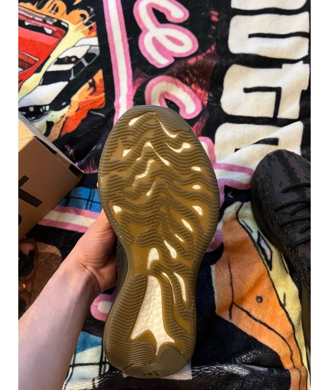 ADIDAS YEEZY Коричневые текстильные низкие кроссовки / кеды, фото 3