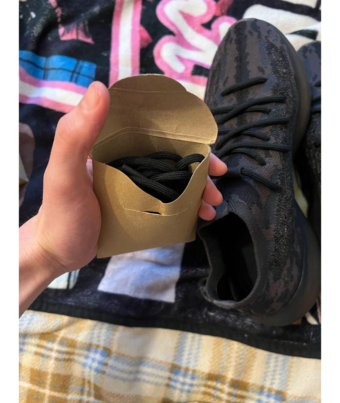 ADIDAS YEEZY Коричневые текстильные низкие кроссовки / кеды, фото 5