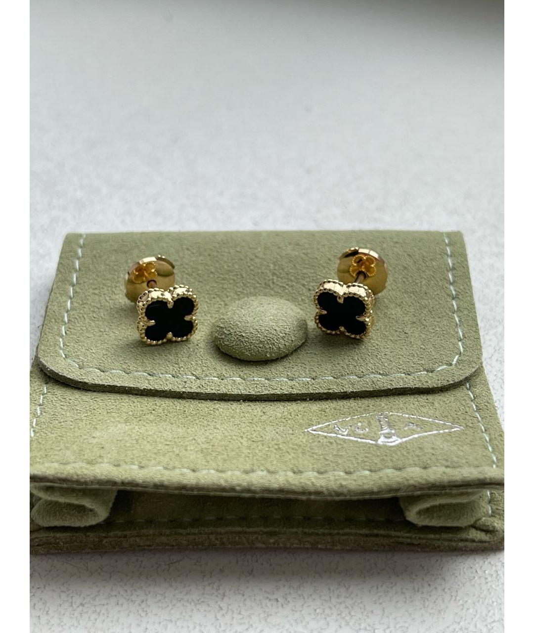 VAN CLEEF & ARPELS Черные серьги из желтого золота, фото 3