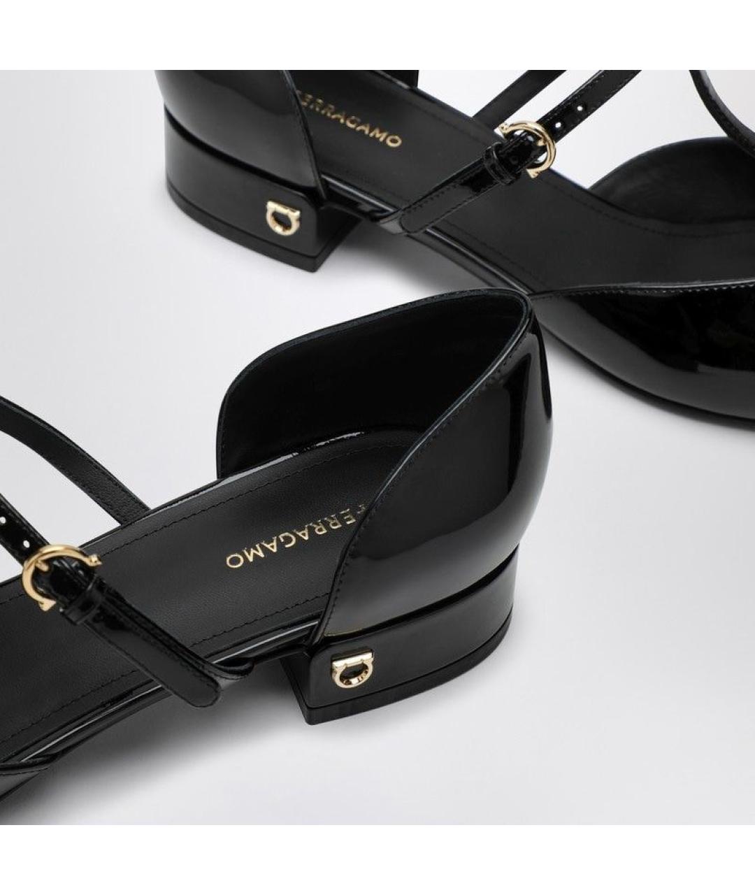 FERRAGAMO Черные кожаные туфли, фото 5
