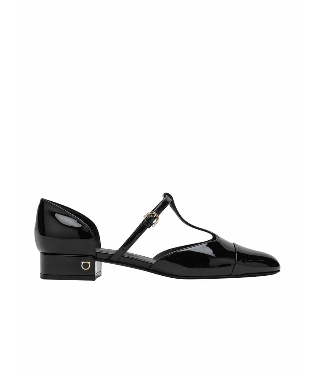 FERRAGAMO Черные кожаные туфли, фото 1