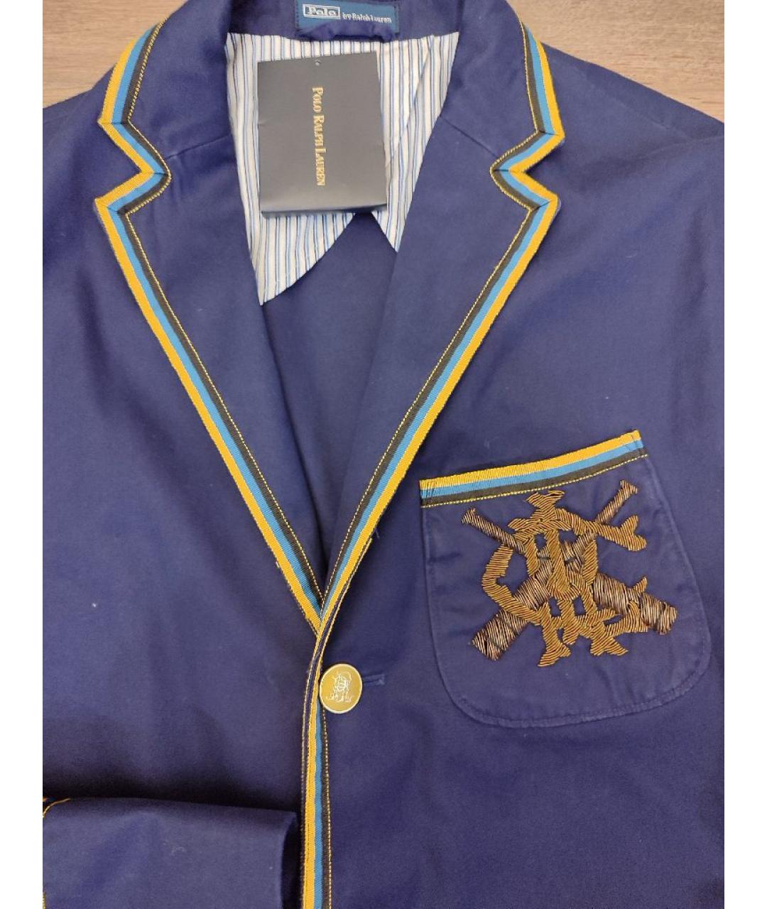 POLO RALPH LAUREN Темно-синий хлопковый пиджак, фото 4
