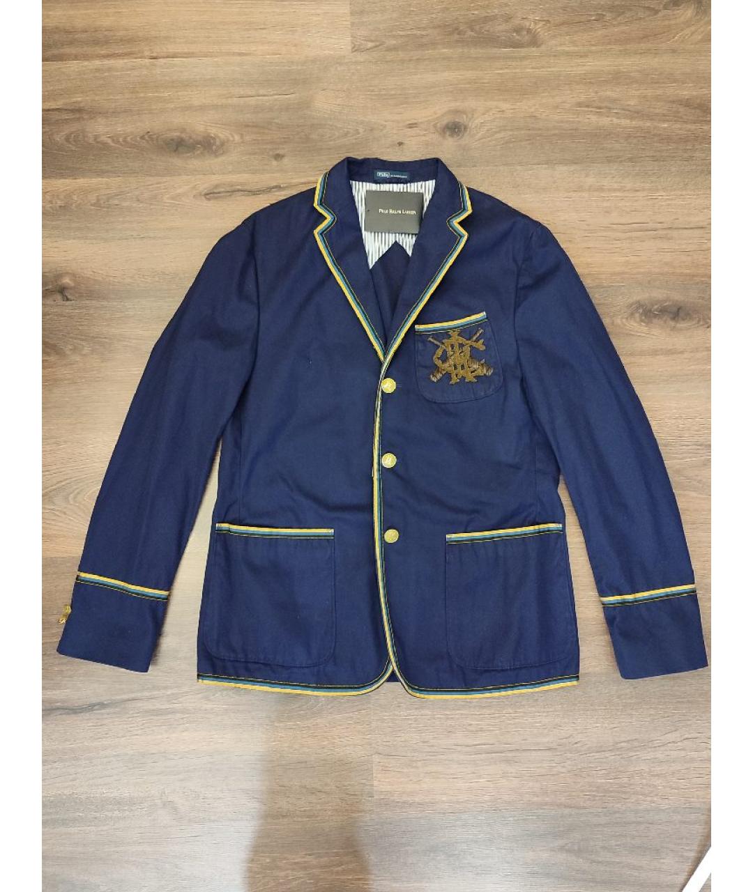 POLO RALPH LAUREN Темно-синий хлопковый пиджак, фото 8