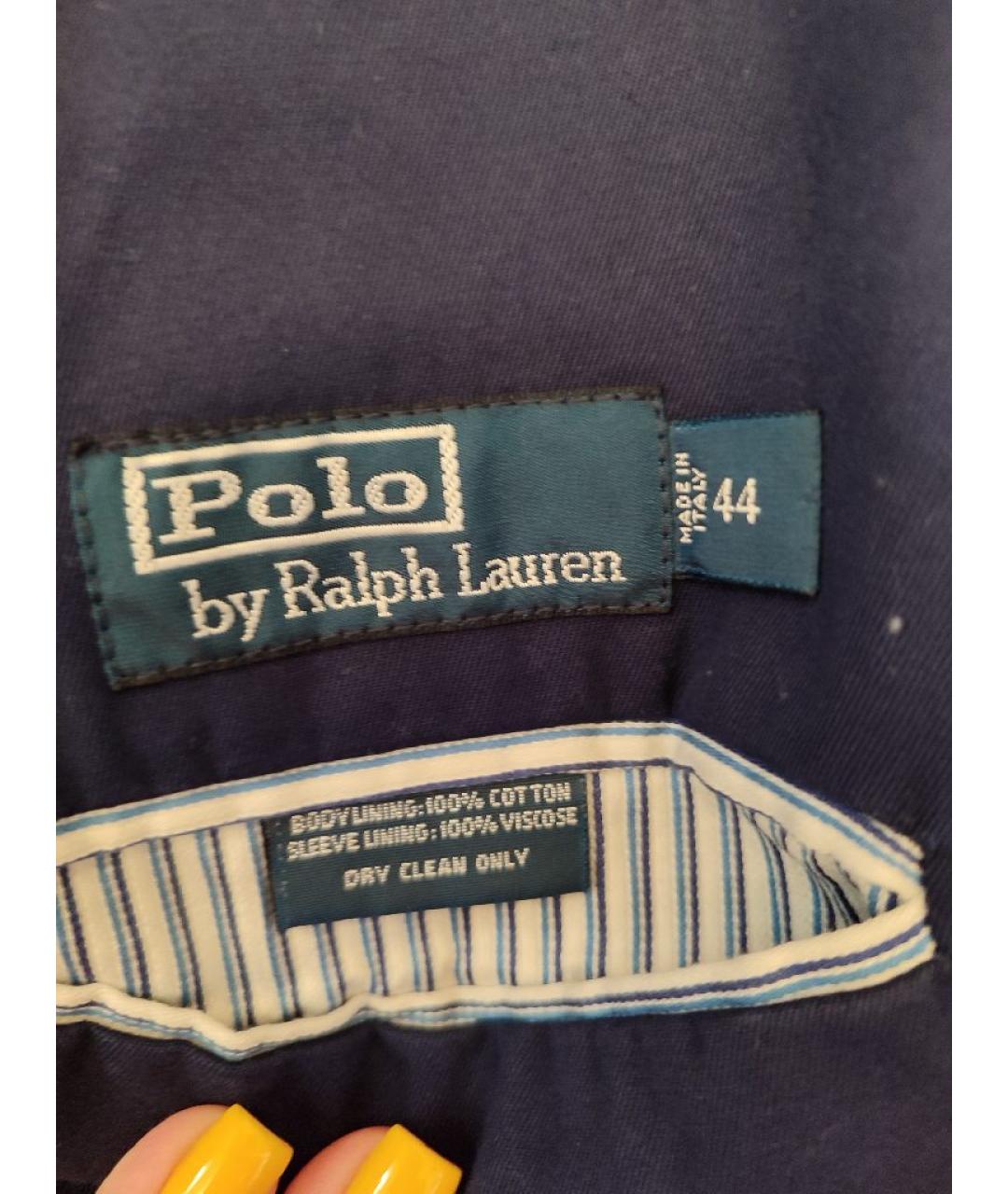 POLO RALPH LAUREN Темно-синий хлопковый пиджак, фото 6