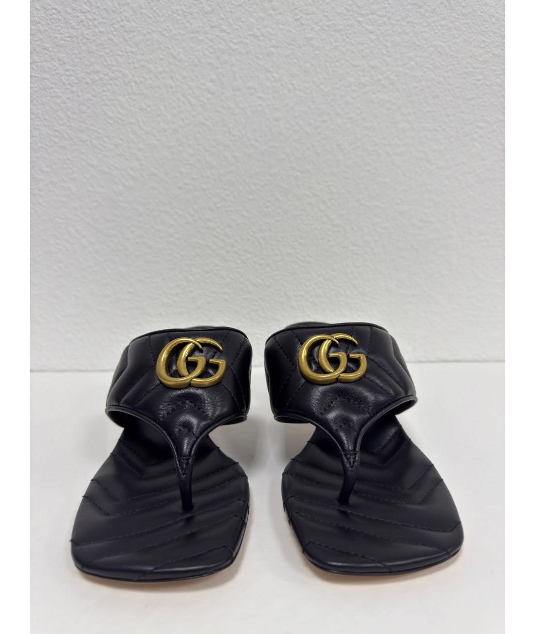 GUCCI Черные кожаные мюли, фото 4