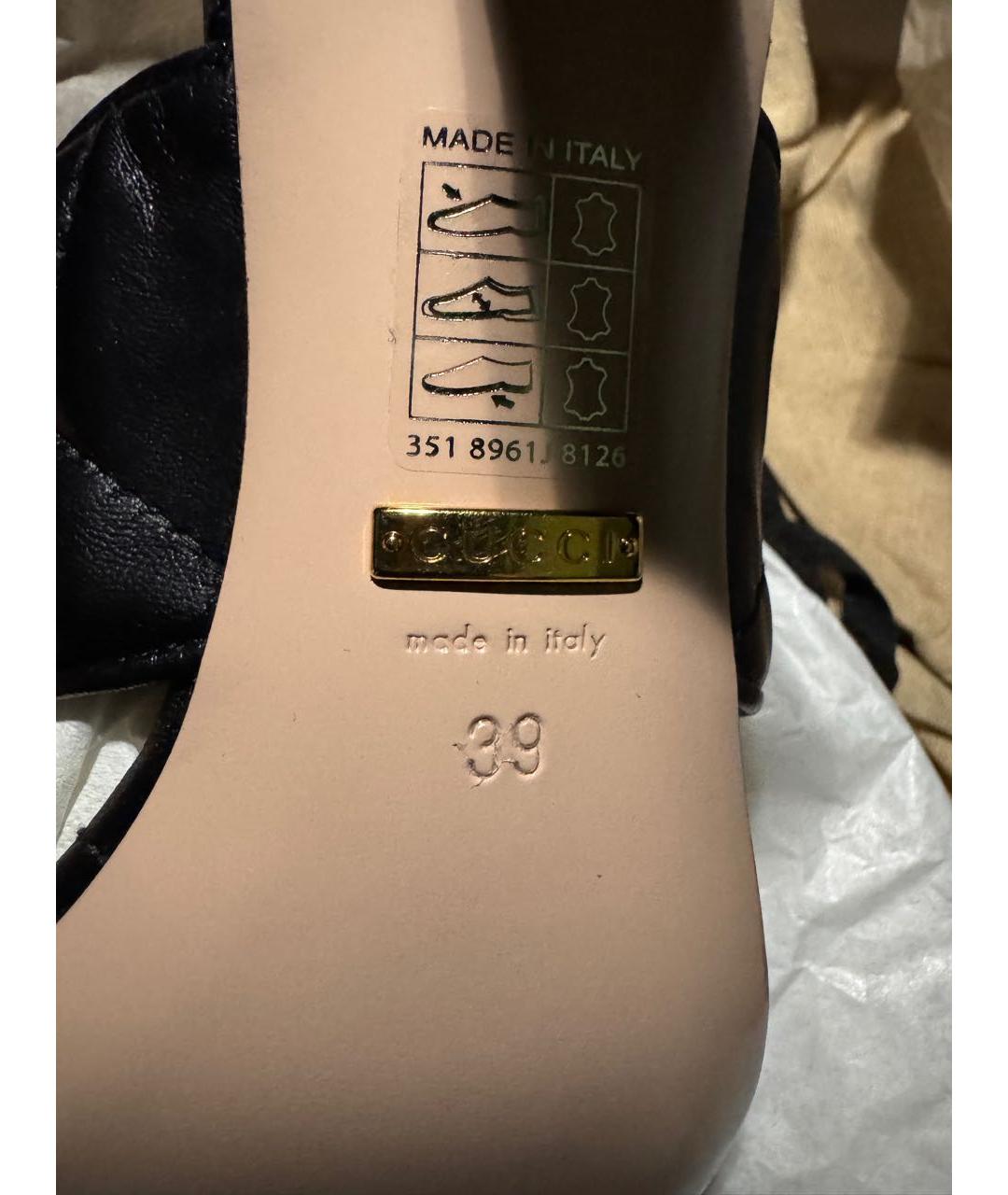 GUCCI Черные кожаные мюли, фото 9