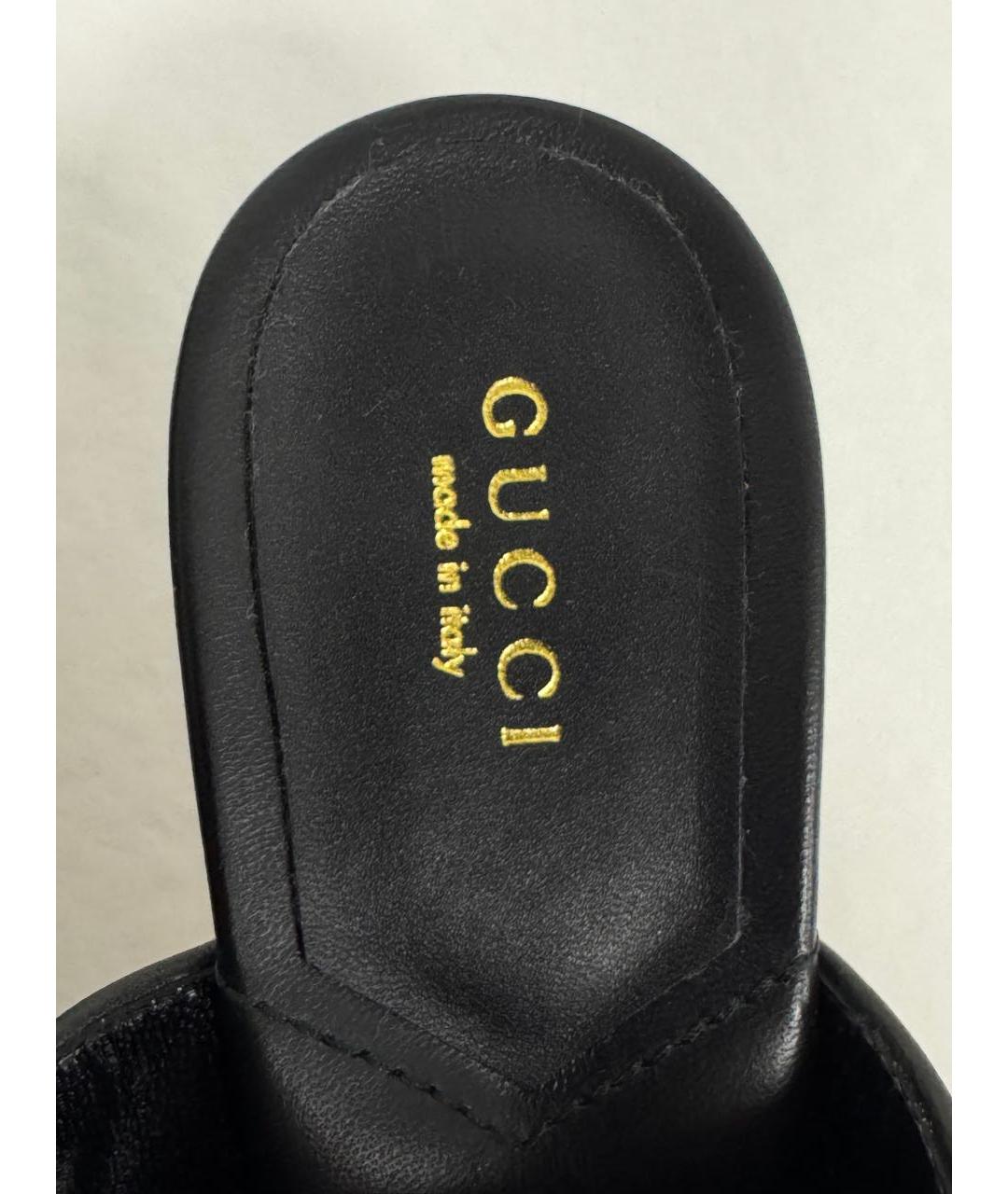 GUCCI Черные кожаные мюли, фото 7
